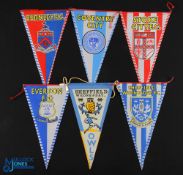 Selection of football club pennants to include Sheffield Wednesday x 2 different, Everton, Stoke