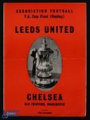 1970 FAC Final replay Chelsea v Leeds Utd at Manchester Utd souvenir match programme by Starkey of