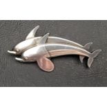 GEORG JENSEN SILVER 'HAWAII' DOLPHIN BROOCH designed by Arno Malinowski, No.317