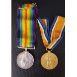 WWI WAR AND VICTORY MEDALS named to 242837 GN.R J.McGill R.A. with ribbons (2)
