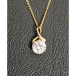 NINE CARAT GOLD NECK CHAIN with a CZ set in nine carat gold pendant, approximately 1.8 grams