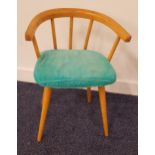 VINTAGE HERLAG CHILD'S BEECH CHAIR with a hoop back, standing on turned and tapering supports