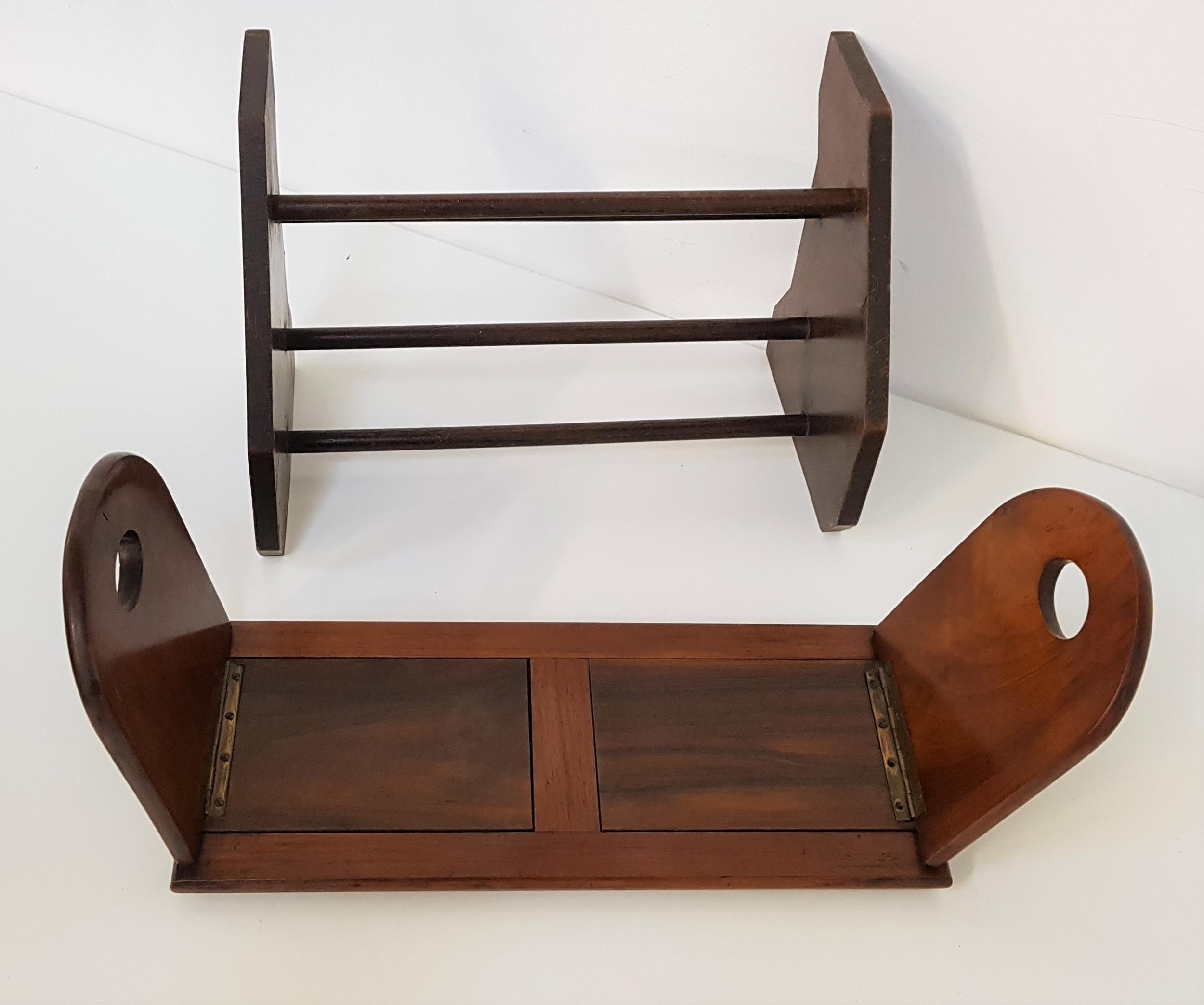 MID VICTORIAN ROSEWOOD ADJUSTABLE BOOK SLIDE with shaped foldover end sections decorated with