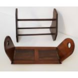 MID VICTORIAN ROSEWOOD ADJUSTABLE BOOK SLIDE with shaped foldover end sections decorated with