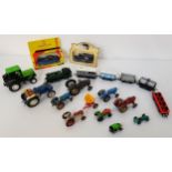 SELECTION OF VINTAGE TOYS including an Aston Martin DBR5 by Lesney, Massey Harris tractor by
