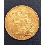 EDWARD VII GOLD SOVEREIGN 1907