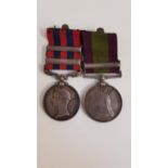 VICTORIA INDIAN SERVICE MEDAL with the Burma 1885-7 clasp and the Burma 1887-89 clasp, and the