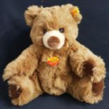 STEIFF BEIGE PLUSH TEDDY BEAR numbered 660177 with ear stud, 24cm high