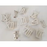 CLOCK GOLF METAL NUMBERS the Roman numerals painted white