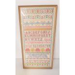 20th CENTURY SCOTTISH SAMPLER by Betty Rainey Anderson and dated 1976, with floral and