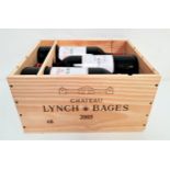CHATEAU LYNCH BAGES PAUILLAC 2005 6 bottles, Grande Cru Classe, in original wooden case, 75cl and