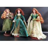 THREE FRANKLIN MINT PORCELAIN DOLLS comprising Brianna, Princess of Tara, boxed, Rosie Princess of