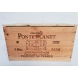 CHATEAU PONET-CANET PAUILLAC 2005 6 bottles, Grande Cru Classe, in original wooden case, 75cl and