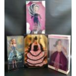 FOUR BARBIE DOLLS comprising Vincent Van Gough design from The Museum Collection, 45th Anniversary