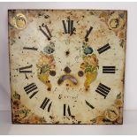 LATE 18th CENTURY PAINTED SQUARE LONGCASE CLOCK DIAL by Rob Roberts of Bangor, with a painted