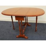 YEW OCCASIONAL GATELEG TABLE with shaped drop flaps, 61cm wide