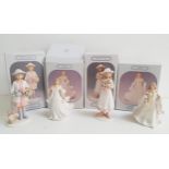 FOUR LEONARDO COLLECTION FIGURINES including Ruth, 15.5cm high, Judy, 16cm high, Flowers for you,