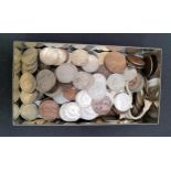 SELECTION OF BRITISH AND WORLD COINS various denominations and coutries, 1 box