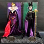 TWO DISNEY VILLIANS FIGURES comprising the Evil Queen and Maleficent, both in perspex boxes (2)