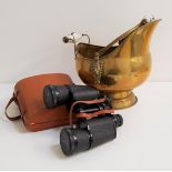 PAIR OF PATHESCOPE FIELD GLASSES with 7x50 magnification contained in a leather case, together