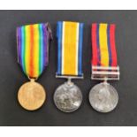 WWI MEDAL TRIO including the Queen Victoria South Africa medal, named to 5895 Pte. Wm. Short. 2nd