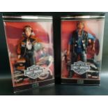 BARBIE HARLEY-DAVIDSON COLLECTION DOLLS featuring Ken and Barbie as bikers, both boxed (2)