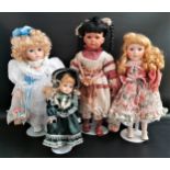 TWO CONNOISSEUR COLLECTOR DOLLS including Ally and Mercedes both with porcelain heads, both boxed,