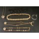 SELECTION OF SWAROVSKI JEWELLERY comprising a Tennis Bracelet, a black tone box chain neck chain,