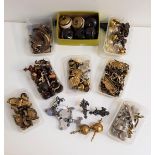 TWELVE VINTAGE LIGHT SWITCHES with six brass and six bakelite switches, a selection of turned wood