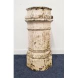 VICTORIAN STONEWARE CHIMNEY POT with a shaped body, 76.5cm high