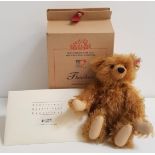 STEIFF "THEODORE" TEDDY BEAR in reddish blond long mohair with growler, limited edition number 01374