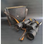 PAIR OF MARK SCHEFFEL FIELD GLASSES with 30x50 lenses, with a black fitted case
