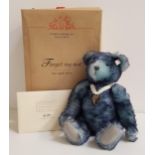 STEIFF FORGET ME NOT BEAR blue tipped mohair,limited edition number 01645 of 3500, with a silver