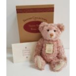 STEIFF BRITISH COLLECTORS 1997 TEDDY BEAR in long piled rose mohair with growler, limited edition