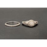DIAMOND ENGAGEMENT AND WEDDING RING SET the engagement ring with diamonds totalling 0.615cts and the