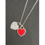 TIFFANY & CO. RETURN TO TIFFANY RED DOUBLE HEART TAG NECKLACE