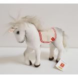 STEIFF LIPIZZANER HORSE in polyacrylic and cotton for the body, white mohair for the mane and