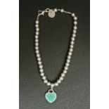 TIFFANY RETURN TO TIFFANY BLUE HEART TAG BEAD BRACELET