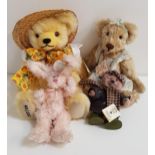 THREE TEDDY BEARS comprising a Hermann Summer Sunshine Bear with jointed limbs and marked to the