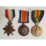 WWI MEDAL TRIO awarded to 7936 Second Lieutenant A. Shawcross Royal Scots, comprising 1914-15