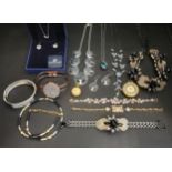 SELECTION OF FASHION AND COSTUME JEWELLERY comprising a pair of boxed Swarovski crystal earrings and