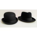 DUNN & CO. LONDON BOWLER HAT hat number 9517 and with code D8124, size 7 1/8; together with a fedora