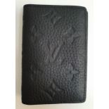 LOUIS VUITTON POCKET ORGANISER in Taurillon leather embossed with Louis Vuitton Monogram pattern