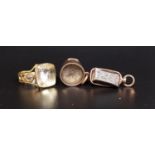 19th CENTURY FOIL BACKED SINGLE STONE RING the gemstone flanked by pierced shoulders and shank, in