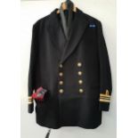 ROYAL NAVY RESERVE OFFICER DRESS TUNIC with Lieutenant Commander bullion wire decoration to the