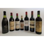 SELECTION OF SEVEN BOTTLES OF VINTAGE FRENCH RED WINE comprising Chateau les Aubiers Puisseguin-