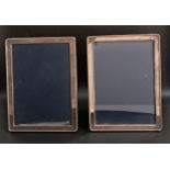 PAIR OF ELIZABETH II SILVER EASEL PHOTOGRAPH FRAMES with beaded borders, Sheffield 1991 by Carr's,