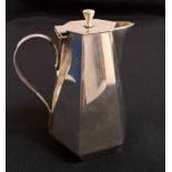 LATE VICTORIAN SILVER BACHELOR'S COFFEE POT of tapering hexagonal form, Birmingham 1900, maker Hukin