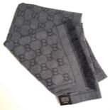 GUCCI GG JACQUARD PATTERN KNITTED SCARF 100% wool, 48 x 180cm