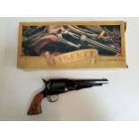 LIBERTY REPLICA NEW MODEL NAVY REVOLVER .36 calibre with a 16.5cm barrel and wood grip, boxed